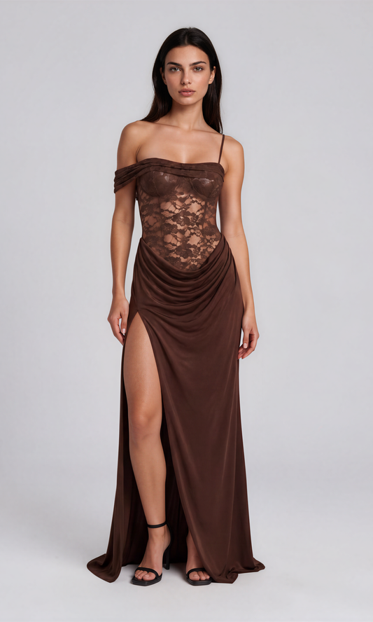 Vestido Majesté Satin Lace