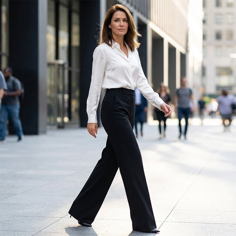 Pantalón Ancho de Tiro Alto | Estilo Elegante y Cómodo